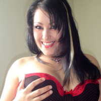 GND Kitty posing in some hot new black and red Lingerie