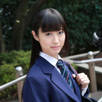 Naughty schoolgirl Tomomi Motozawa lifts up her skirt flashing panties