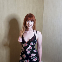 Pretty chick Hannah Grace takes off her flower dress and poses in lingerie