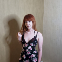 Pretty chick Hannah Grace takes off her flower dress and poses in lingerie