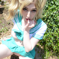Hot schoolgirl Jessica Jensen toying in the Garden
