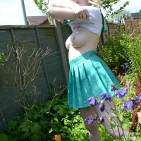Hot schoolgirl Jessica Jensen toying in the Garden