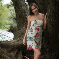 Alexa Mood strips and spreads Beaver in the Woods