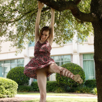 Daring Hazel Moore flashing inside her hotel