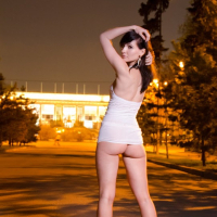 Jeny Smith showing Ass and Pussy in short Dress