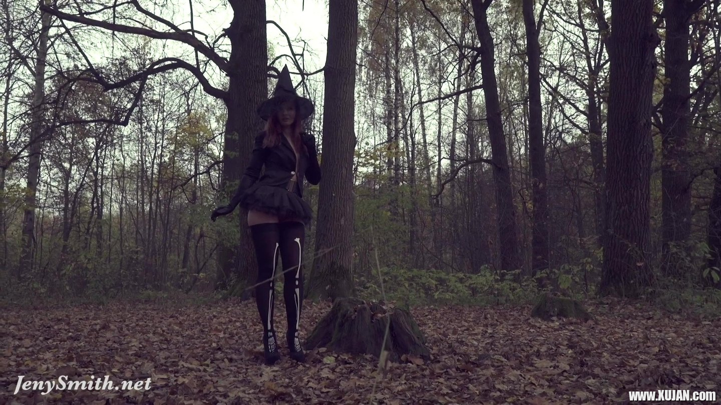 Jeny Smith wearing hot witch costume in the woods - Photo #3474879