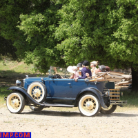 Lovely MILFs love driving in an old car by the lake