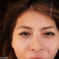 Horny slut Nicole Ferrera gets cum all over her pretty face