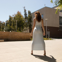 Gorgeous Cutie Sabrina Lynn walks around the city