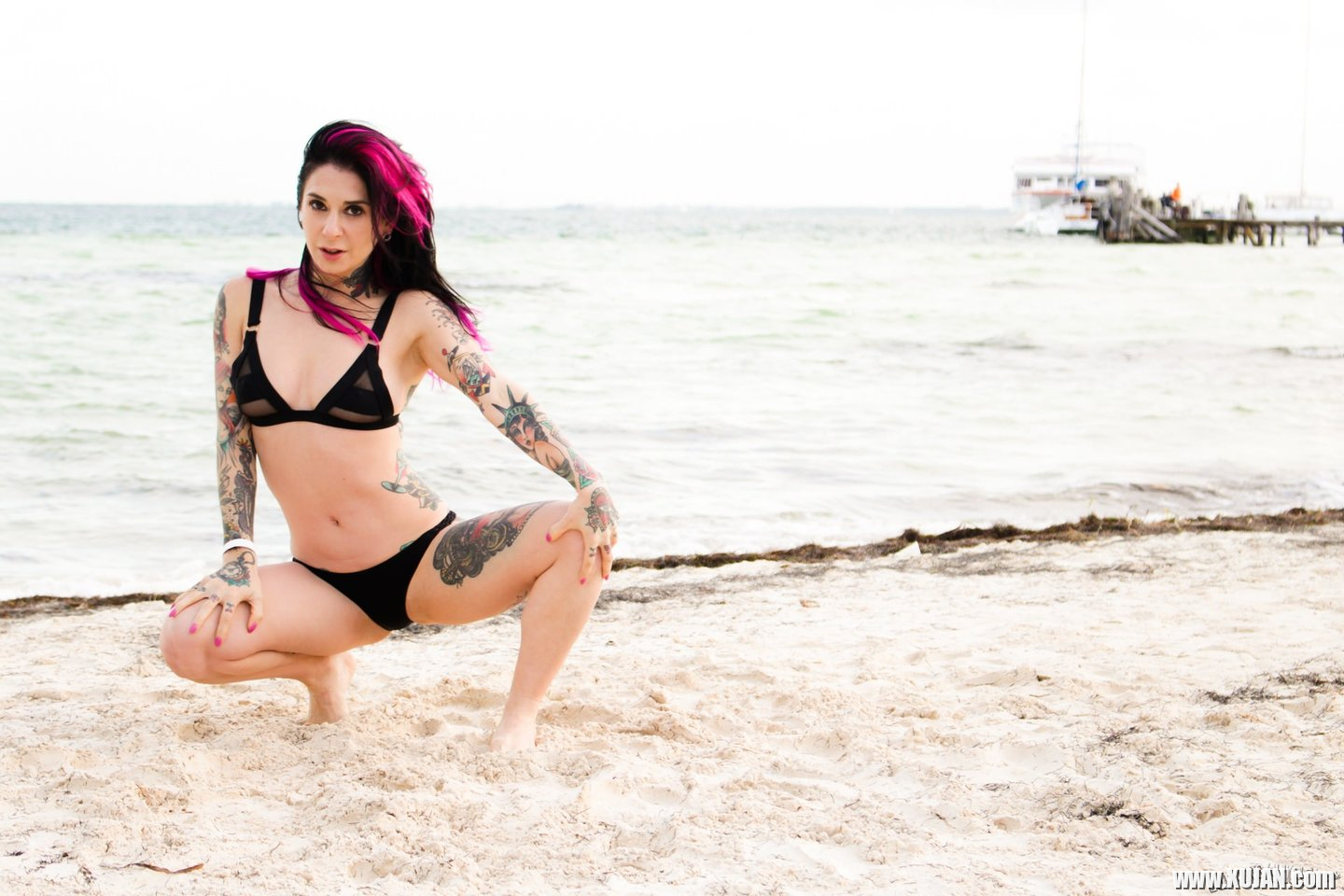 Joanna Angel poses in a sexy Bikini on the Beach - Photo #3480759