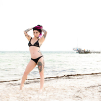 Joanna Angel poses in a sexy Bikini on the Beach