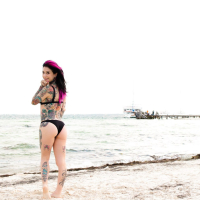 Joanna Angel poses in a sexy Bikini on the Beach