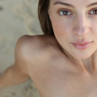 Sexy Melena Maria Rya showing her nude body in the sand