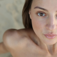 Sexy Melena Maria Rya showing her nude body in the sand