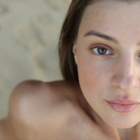 Sexy Melena Maria Rya showing her nude body in the sand