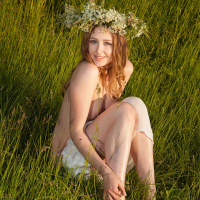 Sexy Babe Ginger Frost posing naked in a Meadow