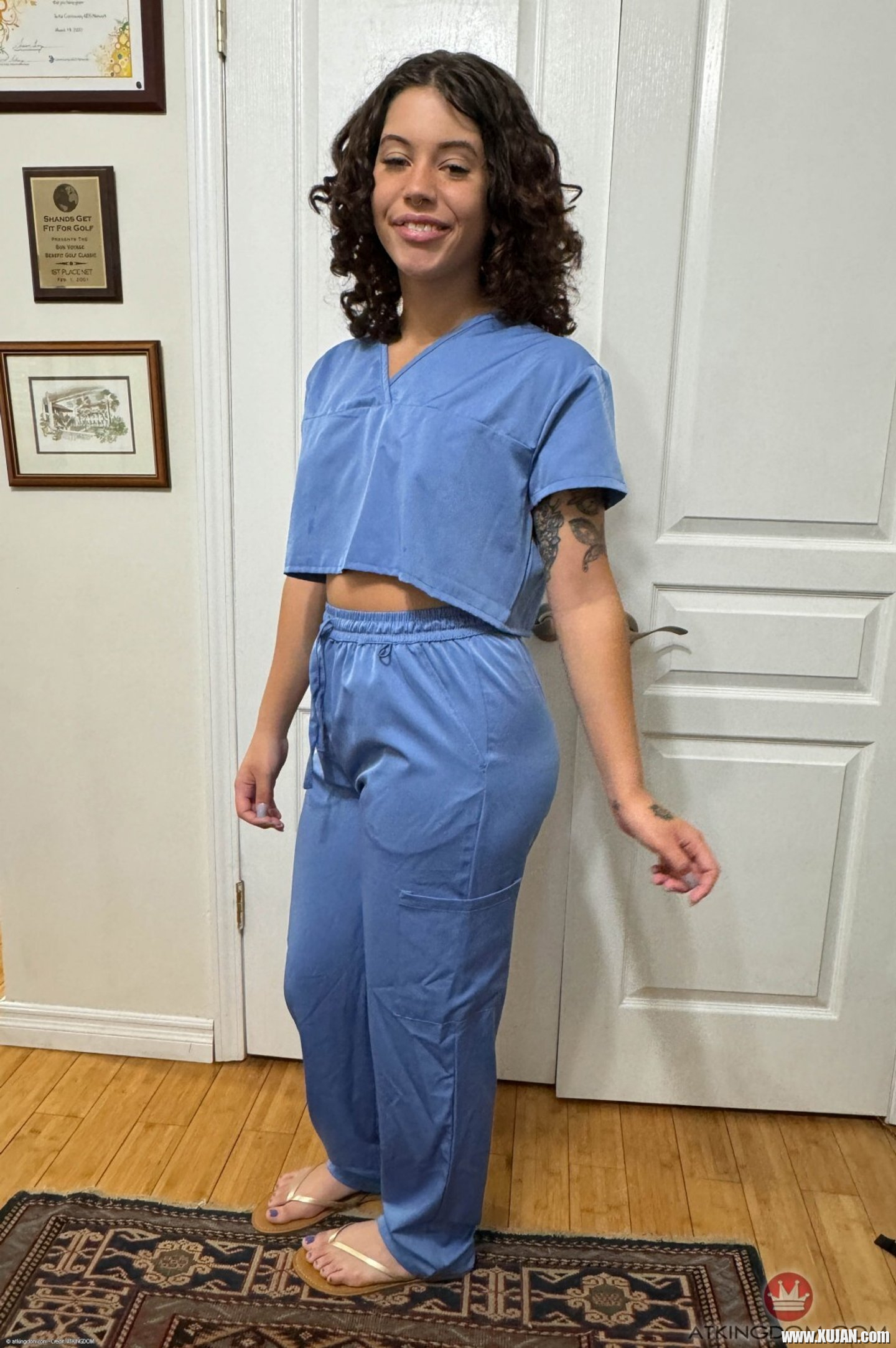Nurse Nicole Luva comes home from work and spreads her legs wide - Photo #3483271