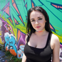 Naughty chick Macey Jade gets picked up and convinced for oral sex