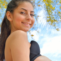 Nina North enjoys a Banana after a Run in the Park