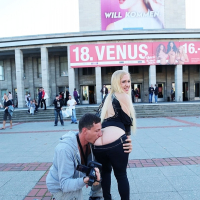 Hot whore Celina Davis having quickfuck in a public bathroom