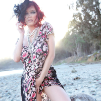 Tessa Fowler wearing a vintage Corset and Dress