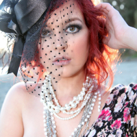 Tessa Fowler wearing a vintage Corset and Dress