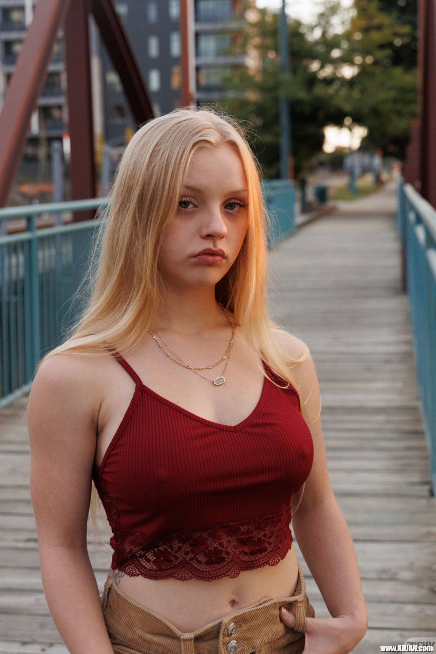 Playful blonde Kylie Shay shows her nice tits in public places Zishy - Photo #3510272