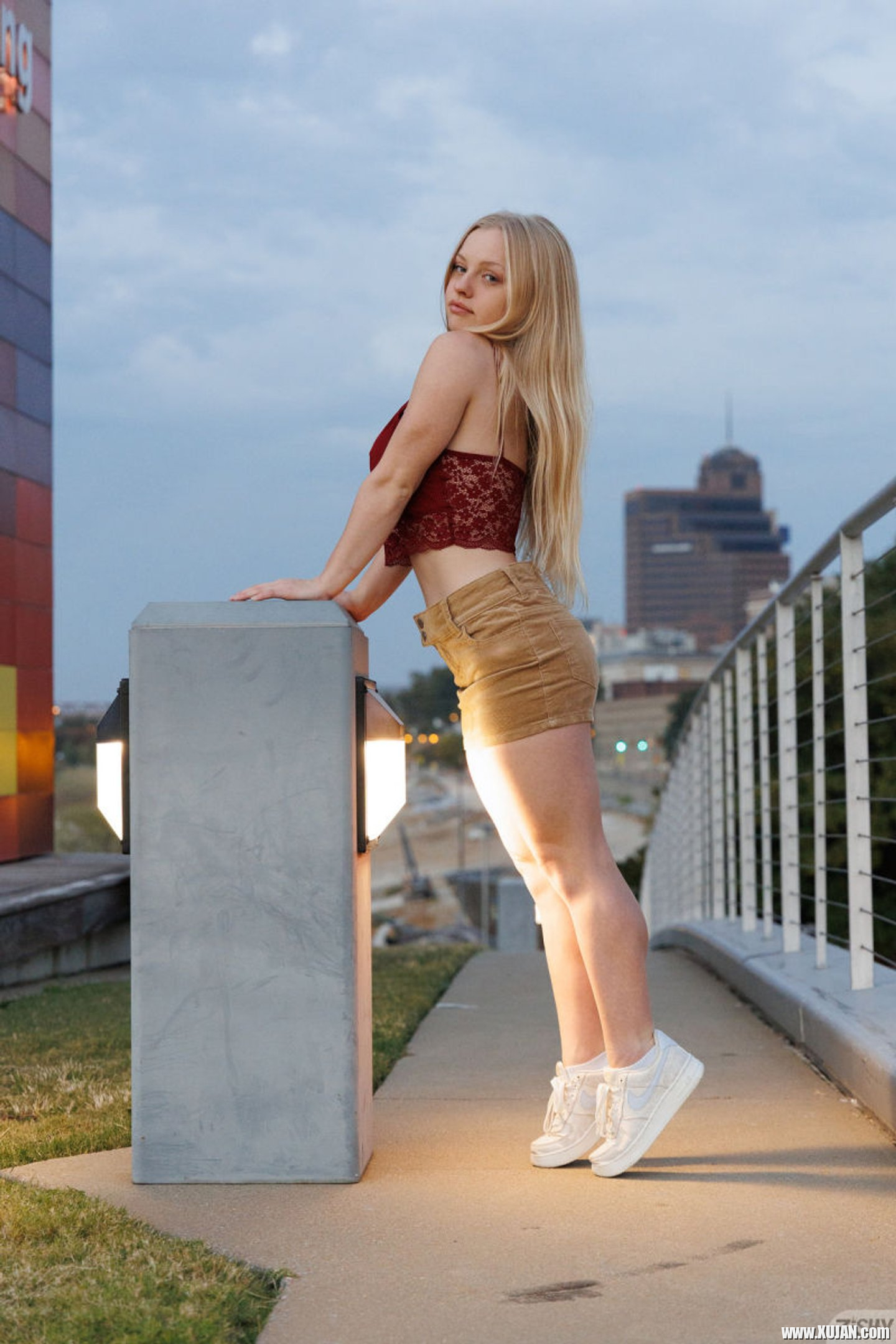 Playful blonde Kylie Shay shows her nice tits in public places Zishy - Photo #3510277