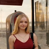 Playful blonde Kylie Shay shows her nice tits in public places Zishy