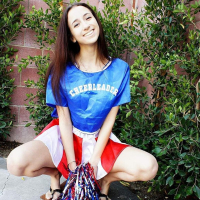 Cheerleader Belle Knox showing her pink Pussy