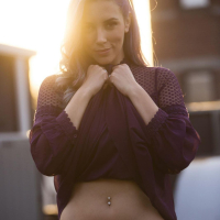 Jelena Jensen flashes her Cunt on the Roof