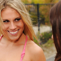 Charisma Capelli Alexa Nicole exploring lesbian pleasures outdoor