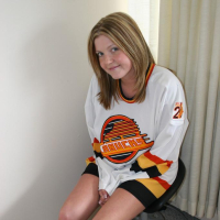 Pictures of teen Madison Summers rooting for her hockey team