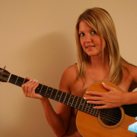 Pictures of teen star Madison Summers making some tunes in the nude