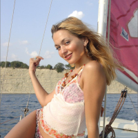 Cutie Sweet Lilya strips and poses Naked on a Yacht