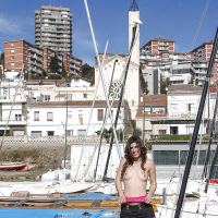Latina babe model Julia Roca flashing white upskirt underwear on rooftop