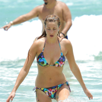 Whitney Port in bikini in the ocean in Miami Beach