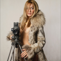 Luscious Russian teen Sweet Lilya posing in her coat