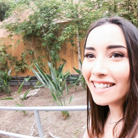 Aria Lee flashing her bare ass at the theme park then fucks at home