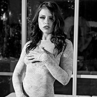 Adriana Chechik Sexy in Black and White Solo