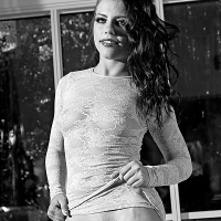 Adriana Chechik Sexy in Black and White Solo