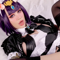 Hardcore cosplayer Purple Bitch gets assfucked by a big cock and funny toys
