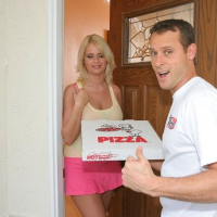 Hot busty blonde gets drilled hard by a lucky delivery boy