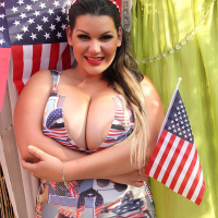 Angelina Castro Gets Red White Blue and Wet