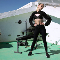 Kali Renee takes off her workout wear on a gym bench