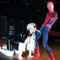 Spiderman fucking busty blonde Mila Milan in doggystyle sex