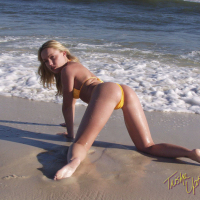 Trisha Uptown Flashes her pussy and tits on the beach