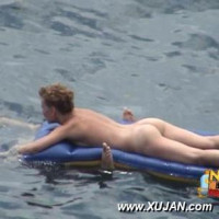 Horny husband likes watching his naked wife swimming
