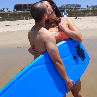 Blair Williams picked up on the beach and banged