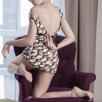 Ksenia Yankovskaya strips naked on her armchair